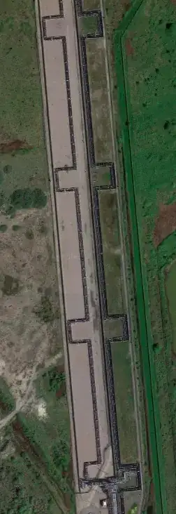 regular deviations of three 90 degree turns in LNG pipeline on Grain island