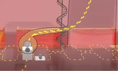 Sketch of blower drawing air from an area on the left and blowing into a separate chimney area on the right