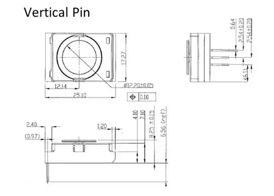 Drawing of the Load cell from Data sheet