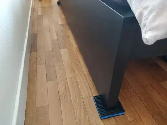 Current setup of bed