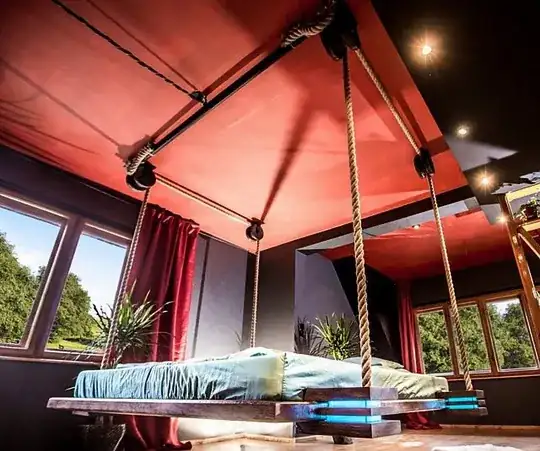 Ceiling Bed frame pulley system