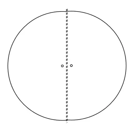 Two pinholes adjacent to one another