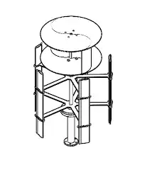 Diagram of Savonius-Darrieus turbine, notice above's Savonius & below's Darrieus