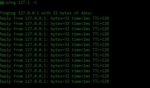 ping response for 127.0.0.1