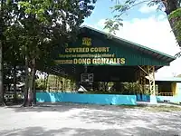 Covered court leisure=pitch sport=multi surface=concrete covered=yes