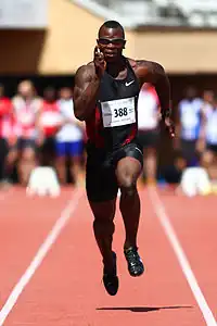 Švýcarský atlet Amaru Schenkel - Stade de Pontaise - 5. května 2012 - 100 metrů