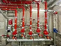 Sprinklerzentrale mit 5 Gruppen.