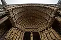 The decoration of central bay of north porch of Cathédrale Notre-Dame de Chartres