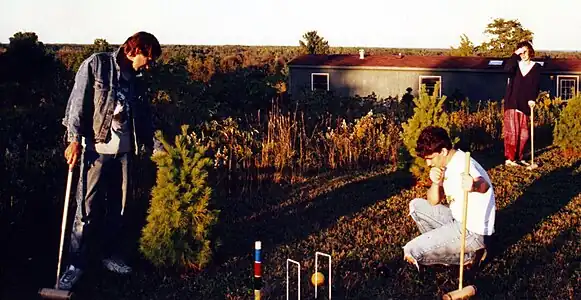 An informal American croquet match in northern Michigan.