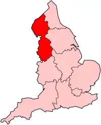 Region Highlighted on England Map
