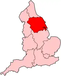 Region Highlighted on England Map