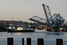 The Strauss design Johnson Street Bridge across Victoria Harbour, British Columbia, built in 1924