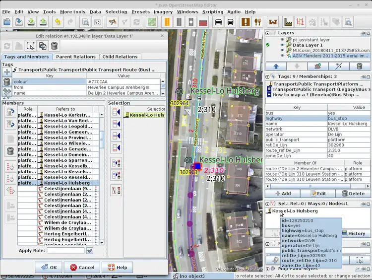 A stop and how it fits in the route relation