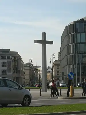 A modern cross that is clearly not historic