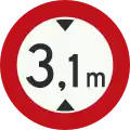 Netherlands (sign used for values < 4 m): maxheight=3.1 (use a period as decimal separator, not a comma)