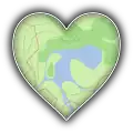 OpenStreetMap-themed icon in a heart shape.