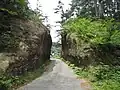 Okiritoshi road cut in Chikuhoku, Japan