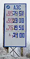 Russia: fuel:octane_95=yes fuel:octane_92=yes fuel:octane_76=yes fuel:diesel=yes