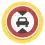 Icon of the AddMaxHeight quest showing a black car inside of a "maximum height" street sign (black triangles both at the top and bottom pointing to each other inside of a red circle) on a yellow background
