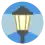 AddWayLit quest icon showing a street lamp lighting to left and right on a blue background
