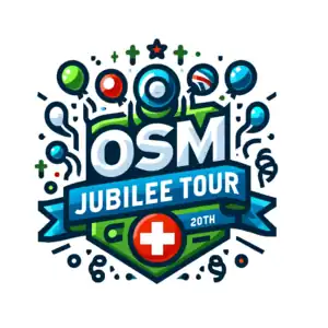 Logo of the Swiss OSM Jubilee Tour