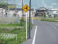 Dangerous intersection ahead, Shiga Prefecture, Japan (traffic_sign=hazard + hazard=dangerous_junction)