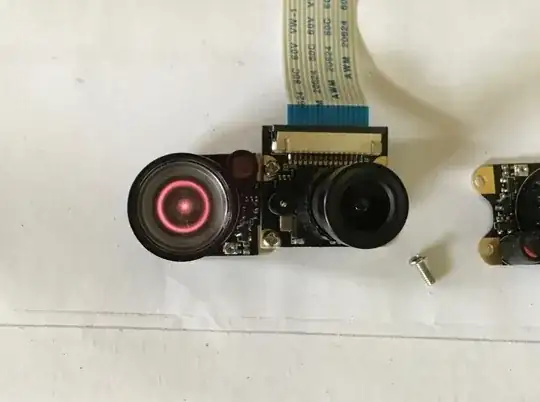 Red light from IR camera lamp