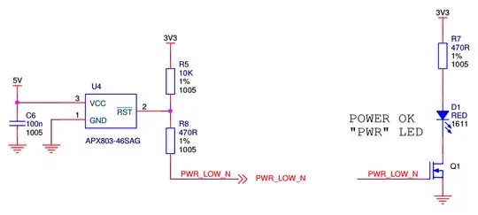 Raspberry Pi Model B+ APX803 brown-out detection circuit