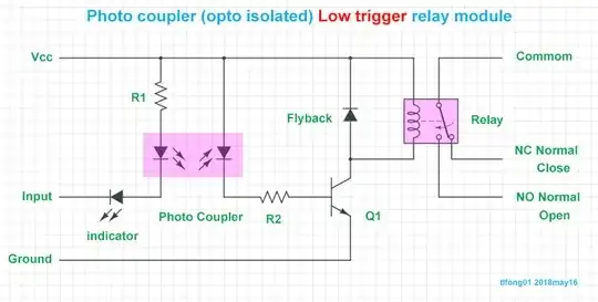 Photocoupler input relay module schematic