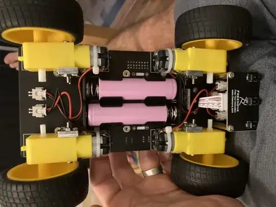 Photo of underside of Freenove car Photo of underside of Freenove car