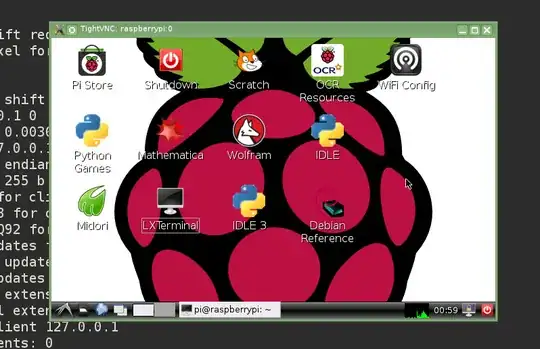 Screenshot from RPi + x11vnc