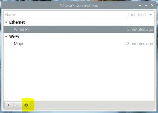 Select connection press settings in yellow