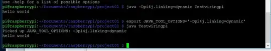 screen shot showing application behavior with and without JAVA_TOOL_OPTION