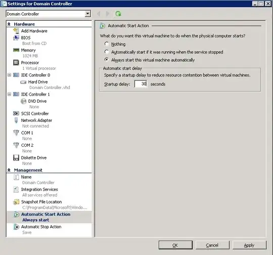 hyper-v start-up properties