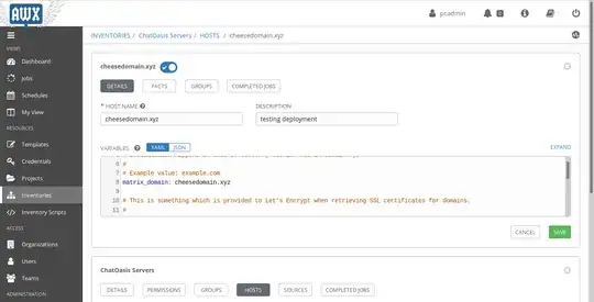 Variables defined in Hosts