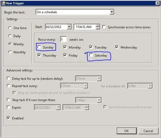 Screenshot for the Task Scheduler Trigger window pane