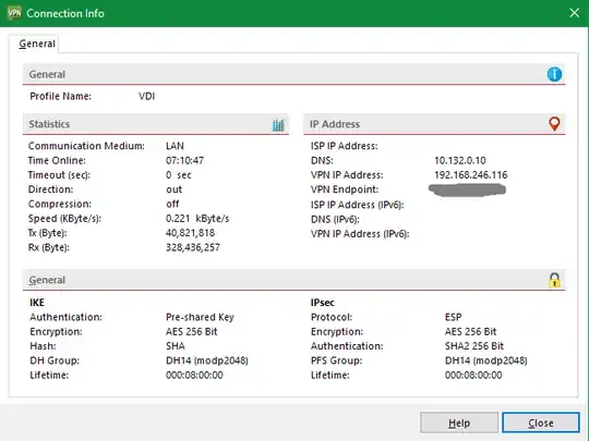 screenshot of config from working NCP Secure Entry Client connection