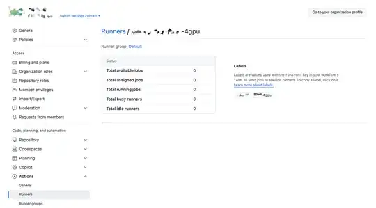 self-hosted runner settings