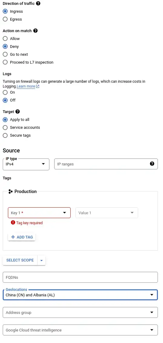 firewall rule by geolocation