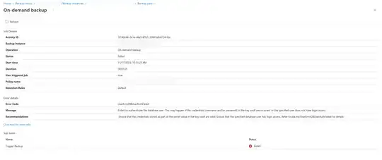 Azure Backup instance error