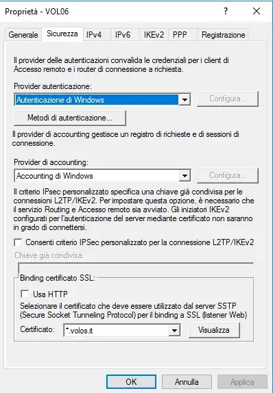 Routing and remot access properties