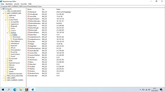HKCU\Control Panel\Desktop\Colors showing default values