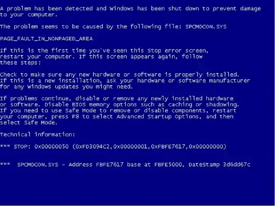 Windows BSOD example