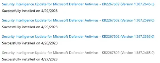 Windows Update history