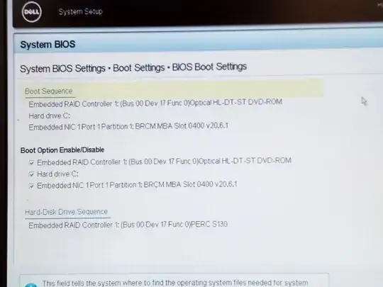 BIOS boot settings