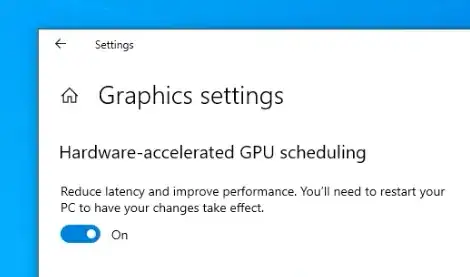 UI settings for HW-accelerated GPU scheduling