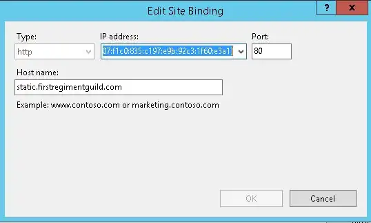IIS Binding Settings