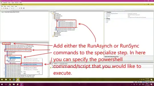 Add the command execution item.
