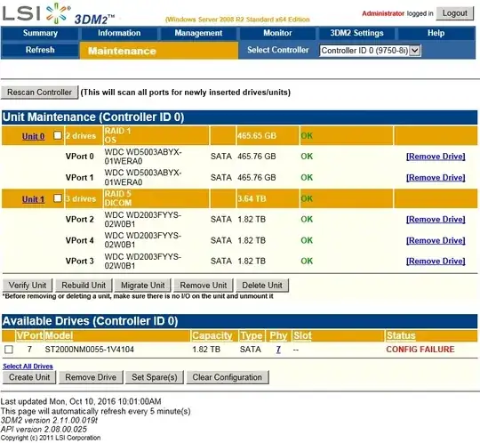 Drive config failure