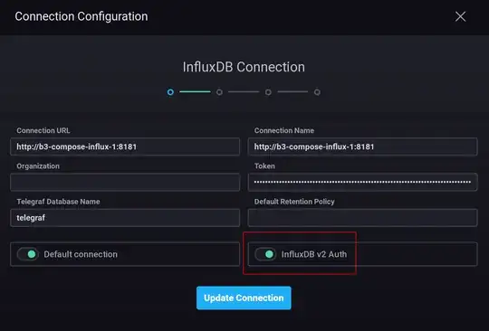 Screenshot of Chronograf configuration with Influx v2 selected